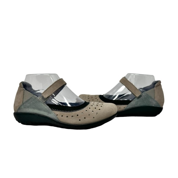 Naot Matua Leather Mary Jane Comfort Flat Shoes Silver Stone Size 37 - Picture 2 of 9